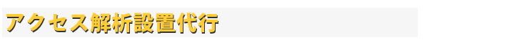 アクセス解析設置代行